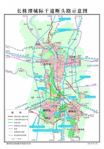 (长株潭城际干道断头路示意图。市交通局供图，点击图片查看大图)