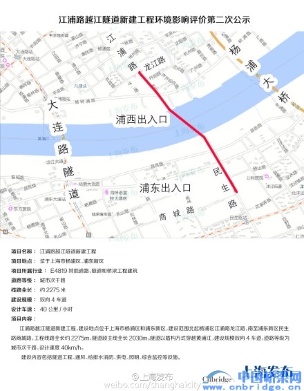 上海拟新建龙水南路,江浦路两条越江隧道